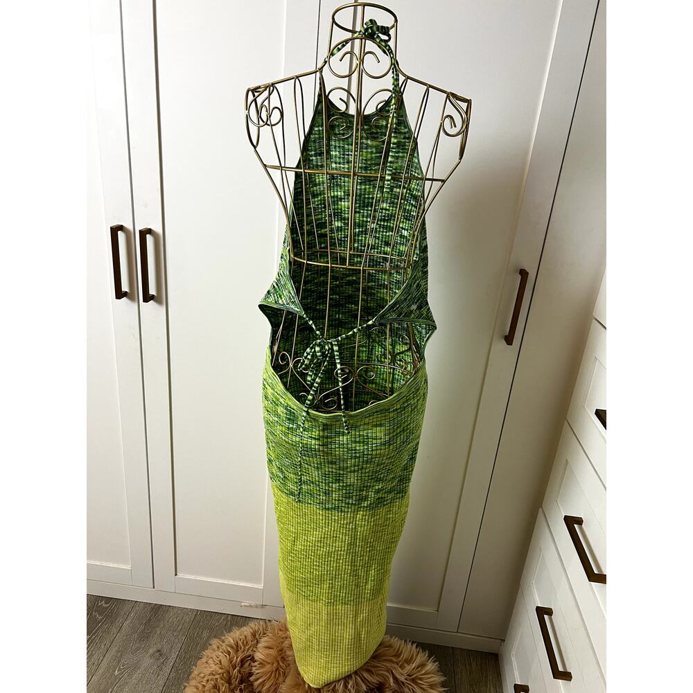 Future Collective Alani Noelle Green Open Back Dress Size L - Picture 3 of 3